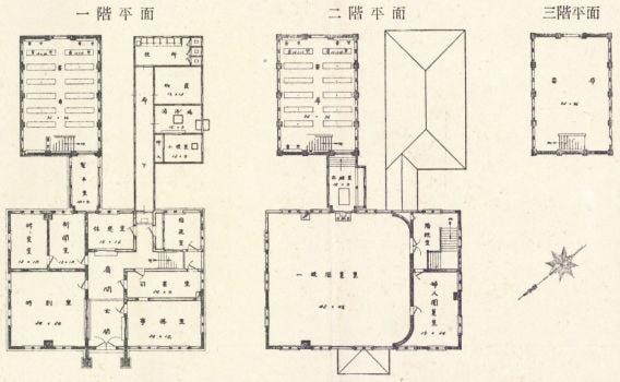 戦前の青森県立図書館平面図