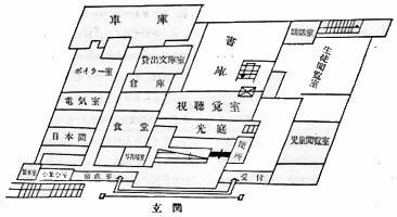 1965年青森県立図書館平面図1階