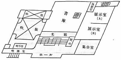 1965年青森県立図書館平面図3階